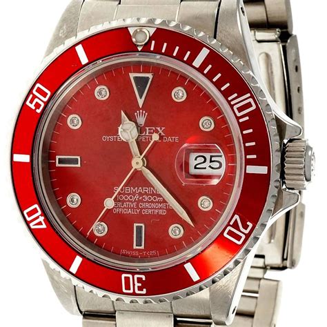 diamond red rolex|rolex submariner red bezel.